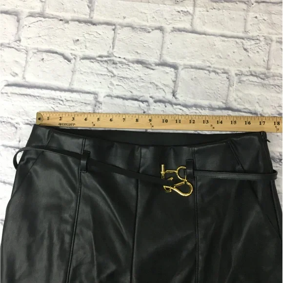 INC Black Vegan Faux Leather High Waisted Pants - Women’s 16 - Picture 2 of 13